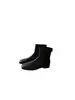 Botas Slim Estilo Coreano 2026 Novas Planas Salto Baixo Zíper Traseiro Retrô Versáteis Bico Quadrado Botas Martin Botas Curtas para Mulheres