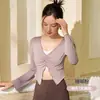 Top de Manga Longa Ji Jia Yoga Novo Estilo 2024 Petite Roupa de Yoga Deslumbrante para Mulheres e Grávidas Cobertura para Pilates