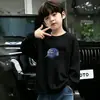 Camiseta de manga larga de algodón puro para niños 2026 primavera y otoño camiseta de dibujos animados para niños niño pequeño bebé moda camiseta básica