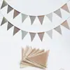 12 Piezas de Banderines de Lino de 6 Colores Banderín de Imitación de Lino Decoración para Boda Fiesta Bandera Decoración de Lugar Banderines Decorativos