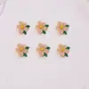 Nuevos accesorios de arte de uñas de flor de cinco pétalos y hoja, piezas pequeñas de resina tridimensionales para pendientes DIY, pasadores para el cabello y accesorios de decoración de uñas