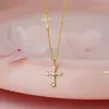 Collar de Cruz de Plata Pura S925, Diseño de Lujo Ligero, Versátil, Vintage, Único, Cadena Delicada para Clavícula, Disponible para Dropshipping