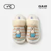Chinelos de algodão genuíno do Coelho Miffy para mulheres, chinelos de pelúcia quentes para casa no inverno, chinelos de pelúcia antiderrapantes de inverno
