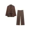 Ropa de Primavera Nueva Estilo Europeo y Americano para Mujer 2025 con Cinturón Chaqueta Recta Traje Cómodo de Corte Delgado Pantalones de Traje traje