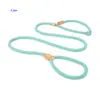 Correa de entrenamiento para perros tipo ahorque de alta resistencia, correa de nylon anti-tirones para perros medianos y grandes, correa tipo cadena P de diseño integrado con mango de cuero suave para labrador pastor alemán, combo de correa y collar para perros de nailon de alta densidad
