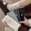 Calcetines para Mujer Color Sólido Encaje Doble Aguja Miu Simple Combinan con Todo Amor Bordado Tubo Medio Calcetines Apilados Estilo Universitario Medias