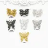 Acessórios de Borboleta Micro-Incustados Cor de Ouro 18K Espaçadores Tridimensionais com Furo Passante Contas para Colar Pulseira Suéter DIY Acessórios de Joias Artesanais