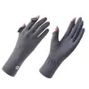 Guantes de Protección Solar para Mujer de Verano K Antideslizantes Anti-ultravioleta Protección Solar Hielo Muñequera Larga Pantalla Táctil Guantes de Ciclismo