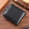 Nueva cartera para hombre, corta, de negocios, simple, a la moda, suave, para jóvenes, ultra delgada, venta al por mayor de fabricantes transfronterizos