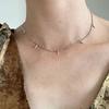 Collar Estilo Ins Diamante Flash Estrella Hielo para Mujer Simple Personalizado Diseño de Microincrustación Sensación Fresca y Genial Cadena de Clavícula Apilada Francesa