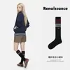 Calcetines Originales Renaissance para Mujer, Rayas de Bloques de Color Estilo Casual Versátil Adelgazantes de Tubo Largo para Pantorrilla