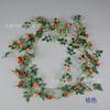 Simulación de capullo de té, flor de vid, rosa, red de rosas, punzón rojo, decoración de pared, corona de dintel de estilo europeo, arreglo floral, decoración de interiores