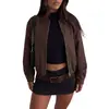 100% RopaTikTok 2026 Nuevo Estilo Callejero Americano Color Sólido Corta Oversize Chaqueta Bomber Mujer