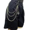 Europa y Estados Unidos joyería transfronteriza cadena punk cadena de cintura de metal hip-hop moda para hombres y mujeres cadena para pantalones genial adornos colgantes de estrella de cinco puntas venta al por mayor