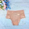 Panty transparente de encaje de cintura alta para mujer de comercio exterior de Amazon, ropa interior sexy triangular con tiras cruzadas