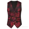 Traje Jacquard Dorado Retro Paisley de un Botón para Escenario, Formal, Boda, Anfitrión, Fiesta en Discoteca para Hombres