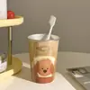 Taza de Enjuague Bucal de Acero Inoxidable 304 con Dibujo de Cachorro, para Pareja, Estudiantes, Dormitorio, Hogar