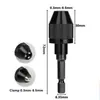 Portabrocas de Cambio Rápido Hexagonal de Tres Mordazas de Múltiples Especificaciones 0.3-8 mm Portabrocas de Motor de 3.6 Accesorios para Destornillador Eléctrico