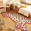 Alfombra linda de dibujos animados para sala de estar, imitación cachemir, amigable con la piel, antideslizante, para el hogar, dormitorio, mesita de noche, sofá, mesa de café, fácil de mantener