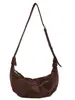 Otoño Invierno Retro Gamuza Cuerno Bolso Mujer 2026 Nuevo Casual Correa Ancha al Hombro Bolso Cruzado de Hombro Único Bolso de Sillín Coreano