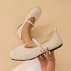 Zapatos de Mamá 2026 Verano Nuevos Transfronterizos Suela Suave Transpirables Zapatos de Mujer Cómodos para Mujeres de Mediana Edad Huecos Boca Baja Planos Versátiles