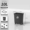 Papelera Comercial Grande con Ruedas Giratorias, Alta Capacidad, con Tapa, Adecuada para Oficina, Dormitorio, Cocina y Uso Doméstico, Capacidad 50