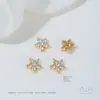 Banhado a Ouro 14K Zircônia Flor Trevo de Quatro Folhas Contas Espaçadoras Dourado Branco Feito à Mão Contas de Cristal Acessórios para Joias DIY