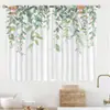 Cortinas de Cocina con Estampado Digital Transfronterizo de Plantas Verdes, para Baño, Comedor, Sala de Estar, Cortinas Cortas sin Taladro, Cortinas para Puertas, Cortinas para Ventanas que Filtran la Luz