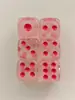 En stock 16mm esquina redondeada 6 caras color transparente plástico tablero de juego rol enseñanza juguete accesorios dados acrílico cristal