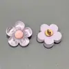 Botões de Resina de Flores Coloridas, Acessórios de Pingente DIY para Crianças, Botões de Camisa Pequenos de Flor de Cinco Pétalas Transparentes de Cristal com Base Alta