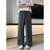 Calça reta retrô estilo americano, design xadrez casual, unissex, corte solto, perna larga, cintura com cordão, nova coleção primavera/outono, versátil e estilosa
