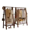 Perchero de Madera de Haya Pura Perchero para Ropa de Dormitorio Perchero de Pie Perchero Plegable de Madera Maciza para el Hogar Tendedero para Ropa de Habitación