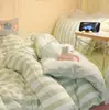 Conjunto de seis peças para dormitório escolar lençol de algodão puro capa de edredom fronha conjunto de três peças para estudante cama de solteiro cama beliche roupa de cama