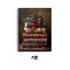 Pintura Decorativa Temática Estilo Retro Navideño de Amazon Transfronterizo Pintura sin Marco Sala de Estar Dormitorio Atmósfera Festiva Arte Pintura para Colgar