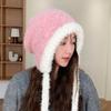 Gorro de Invierno Cálido Maillard Tejido con Protección para Orejas, Estilo Lei Feng Versión Coreana, Más Fácil de Combinar, Revela la Cara, Bolso Pequeño
