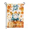 Bandera de Jardín de Elfo de Calabaza y Hoja de Arce de Acción de Gracias Transfronteriza Fondo de Otoño Bandera Decorativa Bandera Colgante para Jardín Exterior