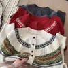 Nueva Serie de Cardigan de Punto con Bloques de Color Versátil, Cuello Redondo, Manga Larga, Estilo Casual Simple Coreano Inspirado en Diseño de Primavera para Mujer
