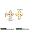 Estilo Lujo Ligero Colgante de Acero Inoxidable en Forma de Corazón y Cruz con Diseño Único y Esmalte, Collar y Pendientes DIY Versátiles y Elegantes