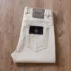 Calça reta cinza de verão masculina fina algodão puro micro elástico lavagem pesada alta qualidade luxo leve casual solta jeans