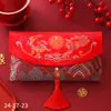 Sobres Rojos de Tela de Lujo para Bodas, Sobres de Dinero para Regalo de Boda con el Carácter de Felicidad, Sobres Rojos para Ceremonia de Compromiso