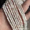 Cuentas de bambú de concha de 4 x 7 mm con agujero recto, cuentas de bambú de concha blanca, joyería DIY, pendientes, tocado, incrustaciones, material