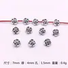 Acessórios para joias DIY de liga Prata do Tibete flor retrô em forma de contas pulseira de contas acessórios de colar 100 por pacote