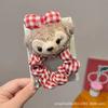 Mimmy Desenho Fofo Cabeça do Urso Duffy Corda Fofa Xadrez Vintage Kawaii Elástico de Cabelo Doce Corda de Cabelo do Urso Duffy