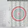 Cortina de Chuveiro Impermeável com Estampa Mandala para Banheiro Amazon Transfronteiriça Cortina Divisória Espessada Anti-mofo Cortina de Porta de Banheiro Venda por Atacado