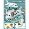 Avión de Transporte Inercial y Helicóptero con Simulación de Sonido y Luz Modelo Militar Lanzador de Pista Juguete Infantil para Niños