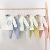 Bebé Recién Nacido Niños Niñas Otoño e Invierno Cintura Alta Protección de Vientre Solapa Inclinada Algodón Ropa Gruesa Cálida Traje de Ropa Interior