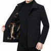Suministro exclusivo transfronterizo de chaquetas de otoño e invierno para hombre, cuello camisero casual, estilo papá de mediana edad, forro polar, chaqueta gruesa de lana para hombre