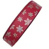 Popular Cinta Navideña de 2.5cm Copo de Nieve Plateado Caliente Árbol de Navidad Caja de Regalo Cinta Decorativa Lazo DIY