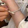 Versão coreana de pulseira de prata perolada que não desbota, pulseira combinada, verão feminino estilo ins, joias de alta qualidade por atacado