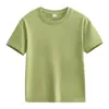 Camiseta de Algodão Penteado para Crianças, Manga Curta, 180g, para Atividades, com Estampa de Logo, Camiseta Lisa de Peso Pesado, Uniforme de Classe para Jardim de Infância